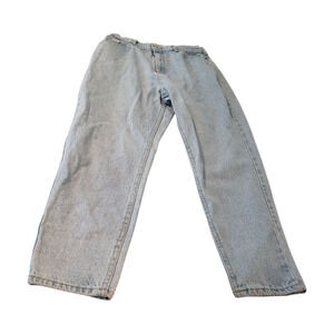 Vtg Lee Jeans Women sz 14 Petite Light Wash Blue High Rise Straight Leg Denim